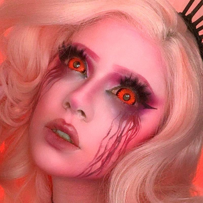 Angry Wolf Red Halloween 22mm Sclera Contact Lenses (Full Eye)