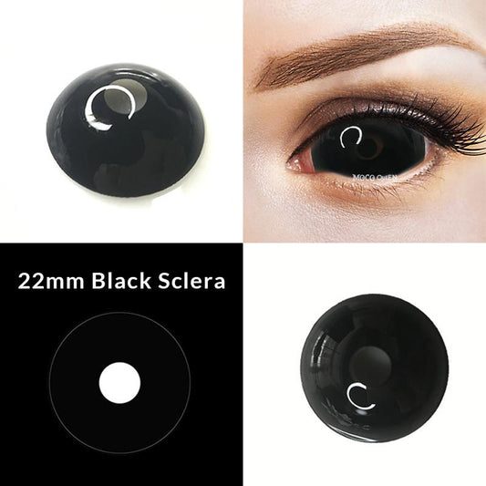 Black Sclera 22mm Contact Lenses (Full Eye)