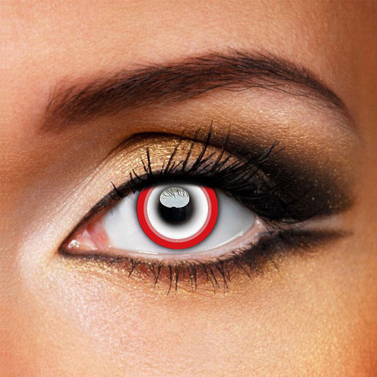 Halloween Zombie Saw White Red Contacts
