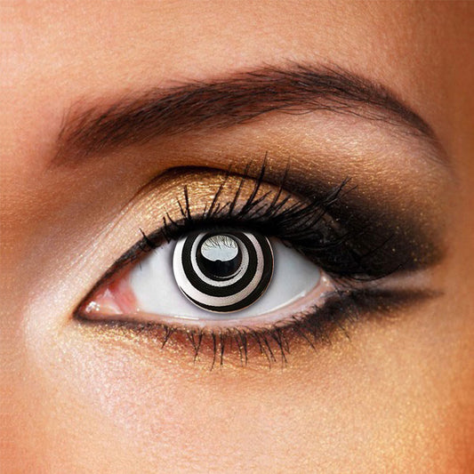 Cyberpunk Black Spiral Swirl Costume Contacts(NEW)