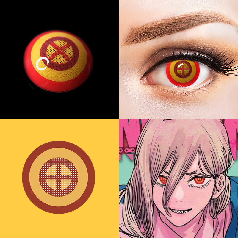 Chainsaw Man Power Yellow & Red Costume Contacts