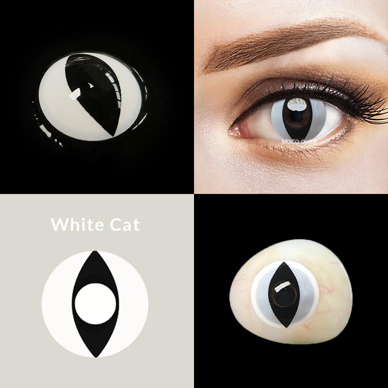 White cat eye Halloween Contact Lenses