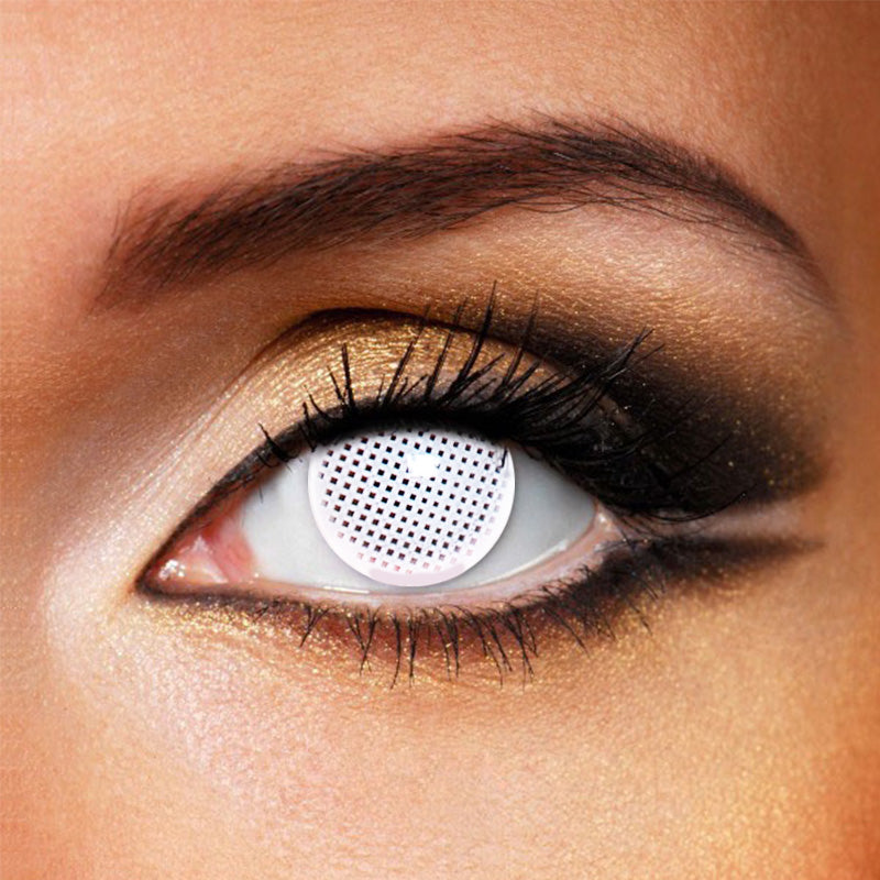 White Mesh Halloween Contact Lenses