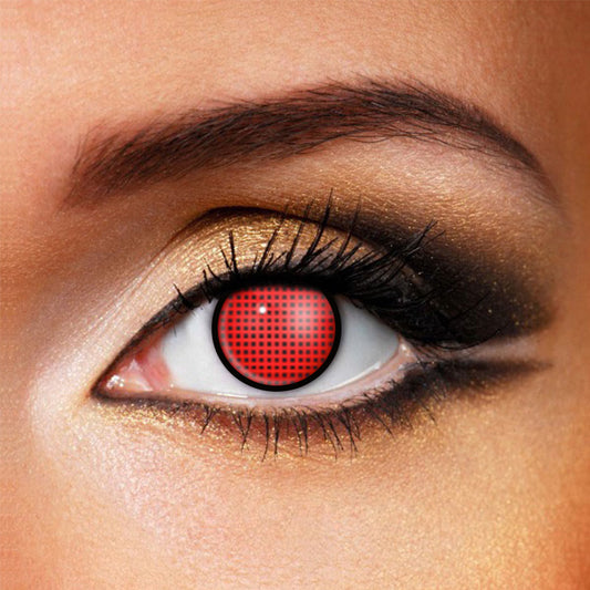 Halloween Crazy Red Mesh Costume Contacts