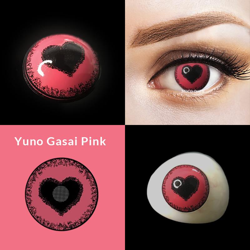 Mirai Nikki (Future Diary) Yuno Gasai Pink Heart Contacts