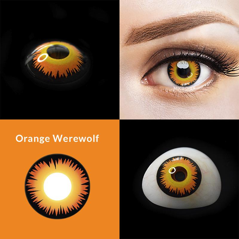 Halloween Wild Yellow Orange Werewolf Contacts