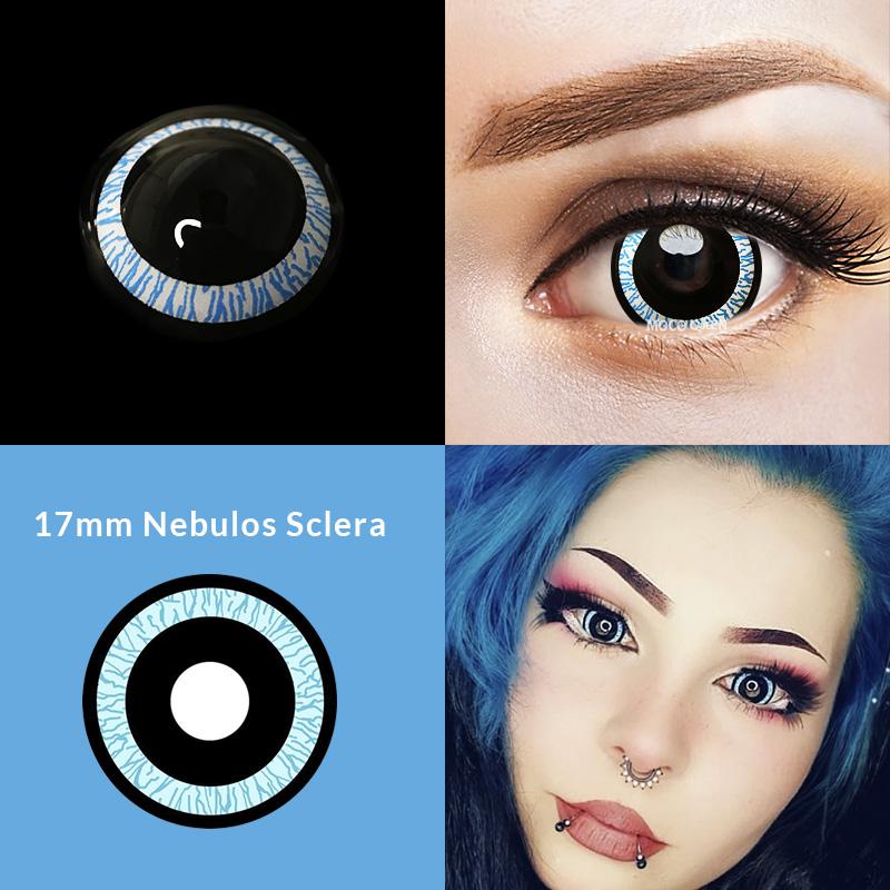 Cyberpunk Nebulos Blue 17mm Sclera Contacts（NEW）